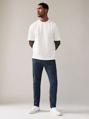 French Navy Blue Skinny Fit Stretch Chino Trousers - Image 2 of 9