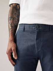 French Navy Blue Skinny Fit Stretch Chino Trousers - Image 5 of 9