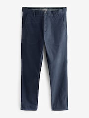 French Navy Blue Skinny Fit Stretch Chino Trousers - Image 6 of 9