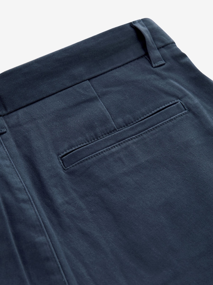 French Navy Blue Skinny Fit Stretch Chino Trousers - Image 8 of 9