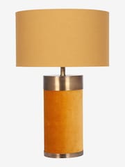 Pacific Yellow Dempsey Mustard Velvet and Antique Gold Table Lamp - Image 1 of 3