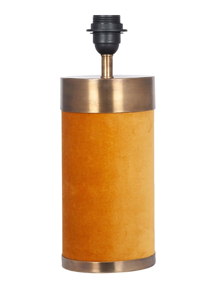Pacific Yellow Dempsey Mustard Velvet and Antique Gold Table Lamp - Image 2 of 3
