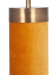Pacific Yellow Dempsey Mustard Velvet and Antique Gold Table Lamp - Image 3 of 3
