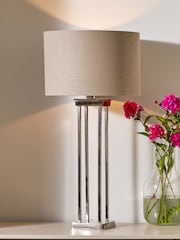 Pacific Silver Langston Nickel Column Table Lamp - Image 1 of 2