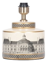 Pacific Black Wren Black and Cream Print Ceramic Table Lamp - Image 4 of 4