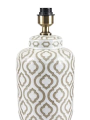 Pacific Cream Celia Taupe and White Pattern Ceramic Table Lamp - Image 2 of 4