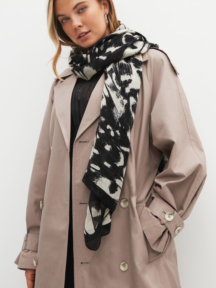 Black/White Butterfly Wing Lightweight Scarf - Image 1 of 5