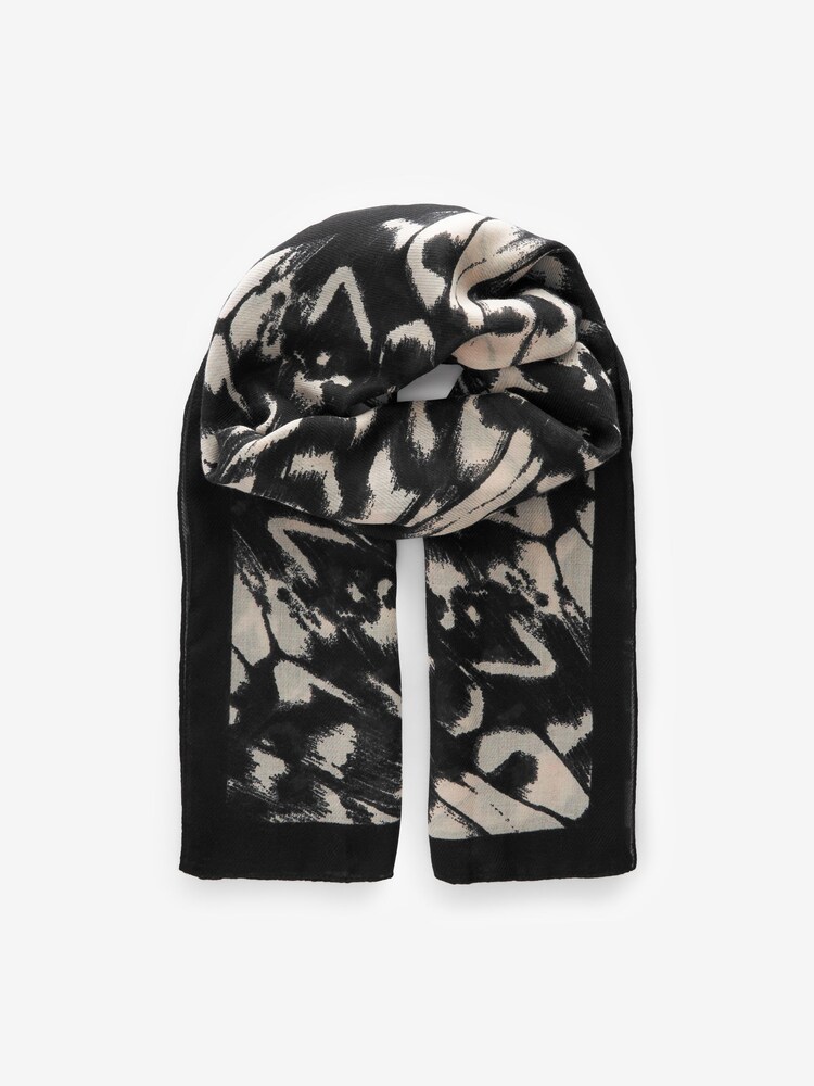 Black/White Butterfly Wing Lightweight Scarf - Image 3 of 5