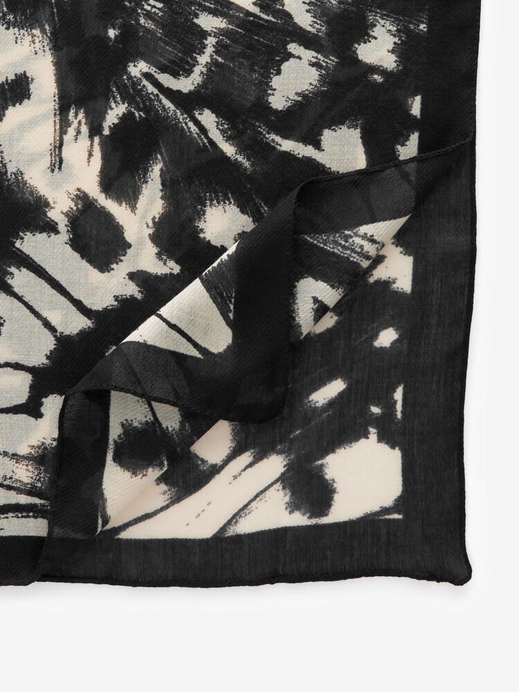 Black/White Butterfly Wing Lightweight Scarf - Image 4 of 5