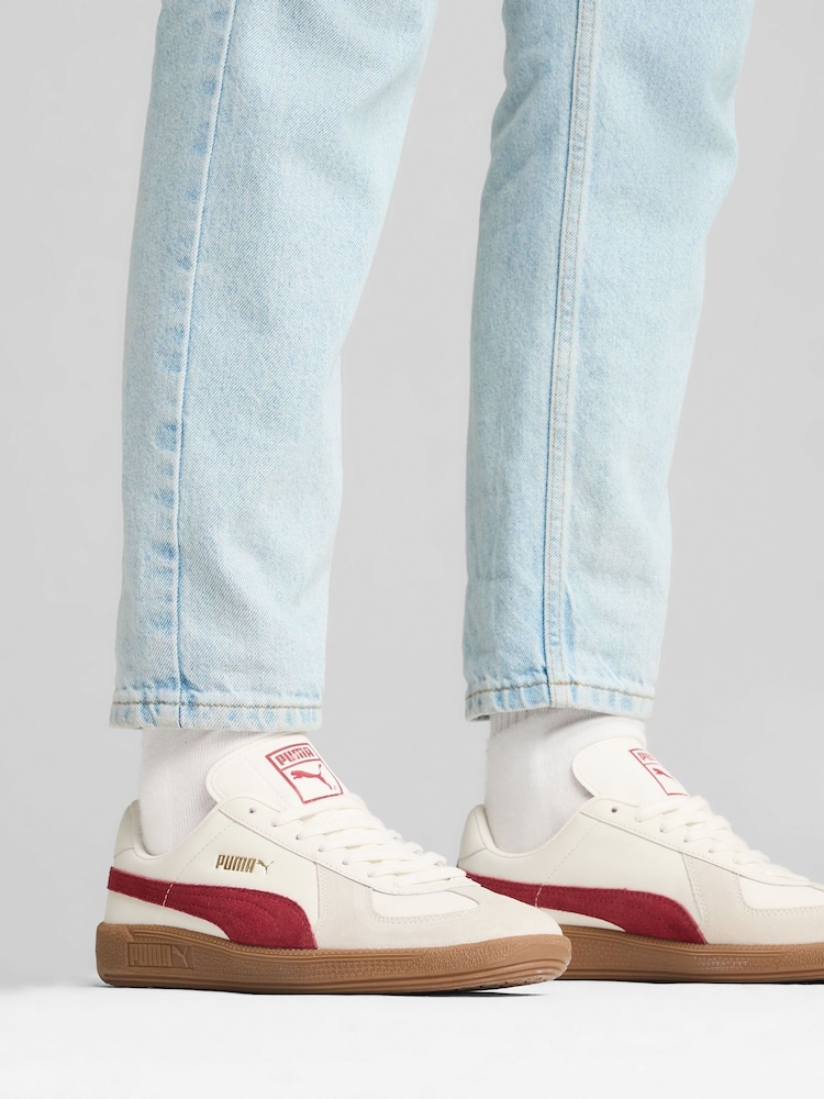 Puma White Army Trainers - Image 1 of 7