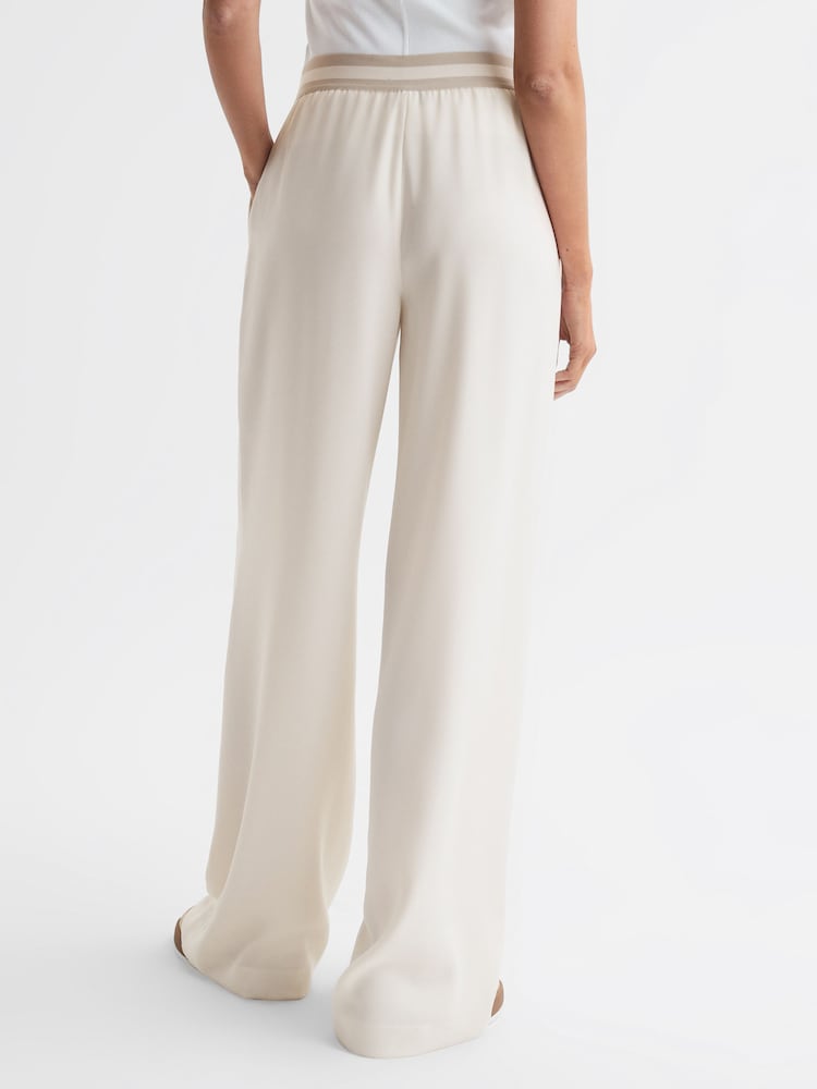 Reiss Neutral Abigail Wide Leg Elasticated Trousers - Image 5 of 5