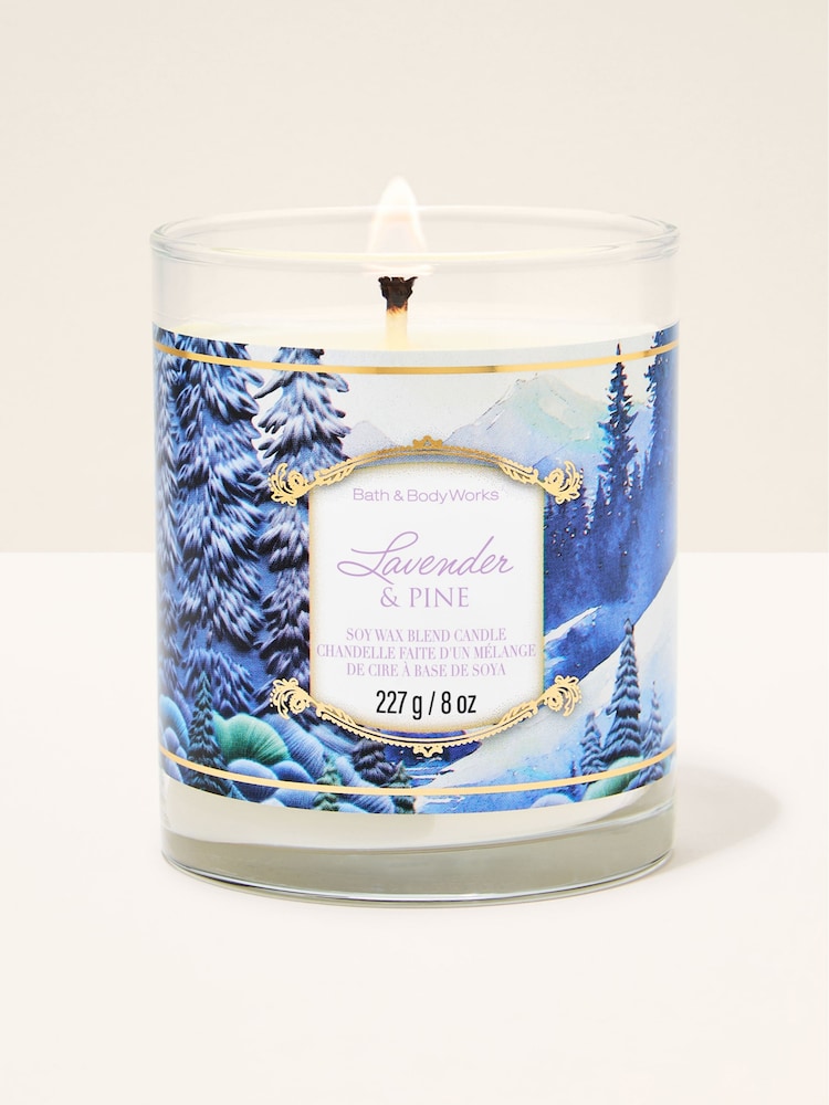 Bath & Body Works Lavender and Pine Single Wick Candle 227g - Image 1 of 2 Bath & Body Works Lavender and Pine Single Wick Candle 227g - Image 1 of 2