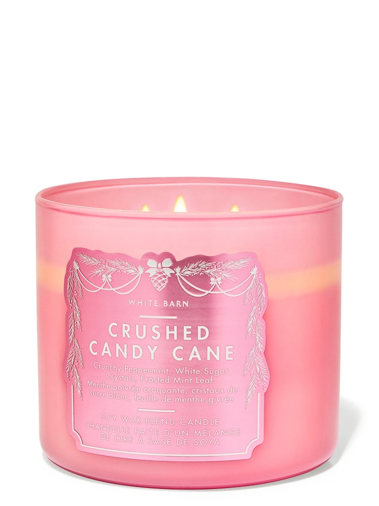 Bath & Body Works Crushed Candycane 3-Wick Christmas Candle 411g - Image 1 of 1 Bath & Body Works Crushed Candycane 3-Wick Christmas Candle 411g - Image 1 of 1