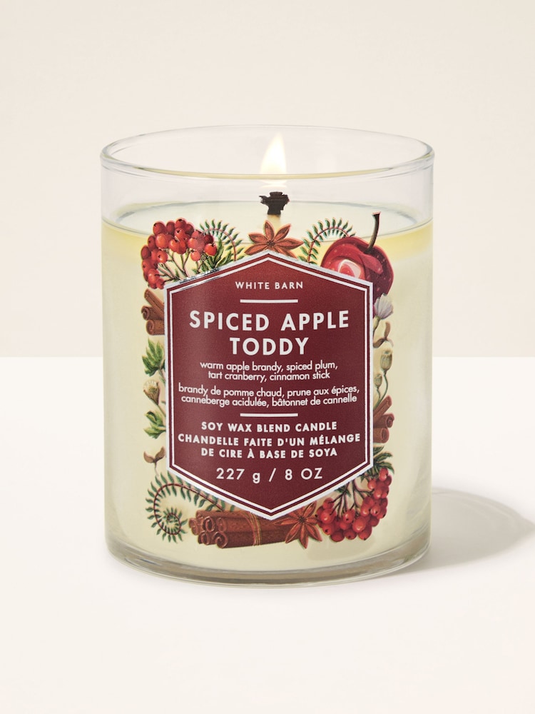Bath & Body Works Spiced Apple Toddy Signature Single Wick Candle 227g - Image 1 of 2 Bath & Body Works Spiced Apple Toddy Signature Single Wick Candle 227g - Image 1 of 2
