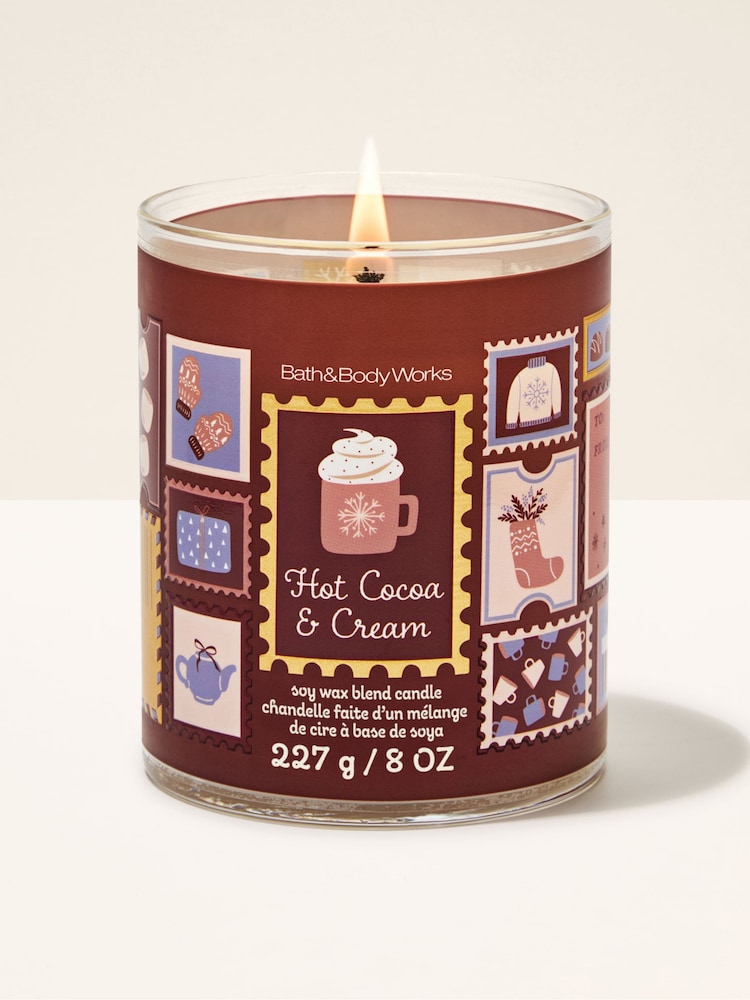 Bath & Body Works Hot Cocoa and Cream Single Wick Candle 227g - Image 1 of 2