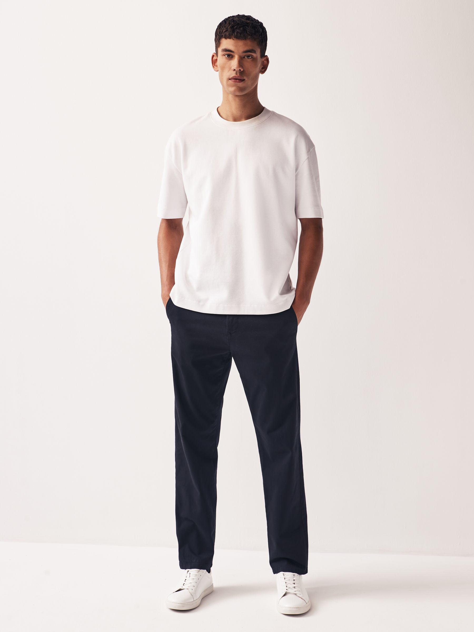 GF Ferre Blue Stretch Straight Fit Pants Chinos