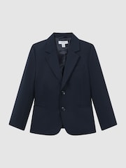Reiss Navy Hope 3-9 yrs Wool Blend Single Breasted Blazer - Image 2 of 6