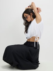 River Island Black Bubble Hem Midi Skirt - Image 3 of 4