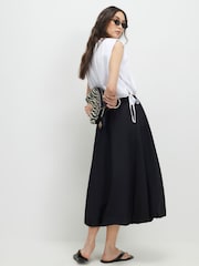 River Island Black Bubble Hem Midi Skirt - Image 4 of 4