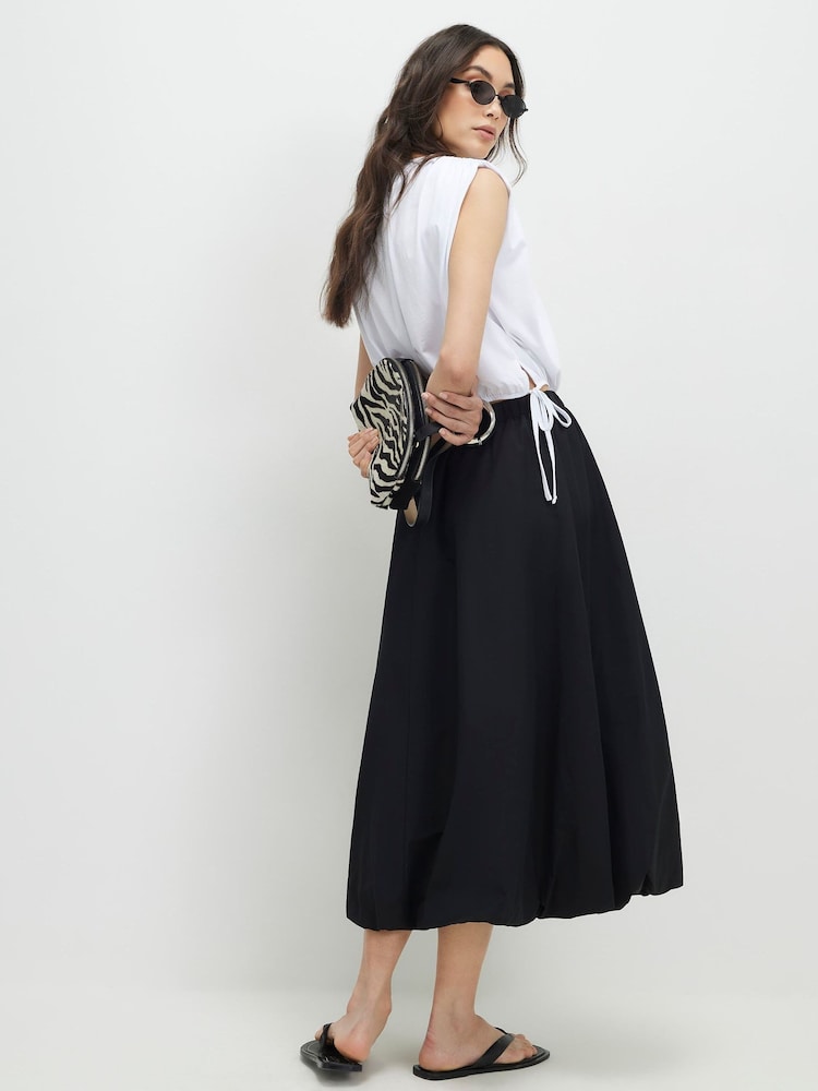 River Island Black Bubble Hem Midi Skirt - Image 4 of 4 River Island Black Bubble Hem Midi Skirt - Image 4 of 4
