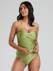 South Beach Green Bandeau Tummy Control Tankini - Image 1 of 6