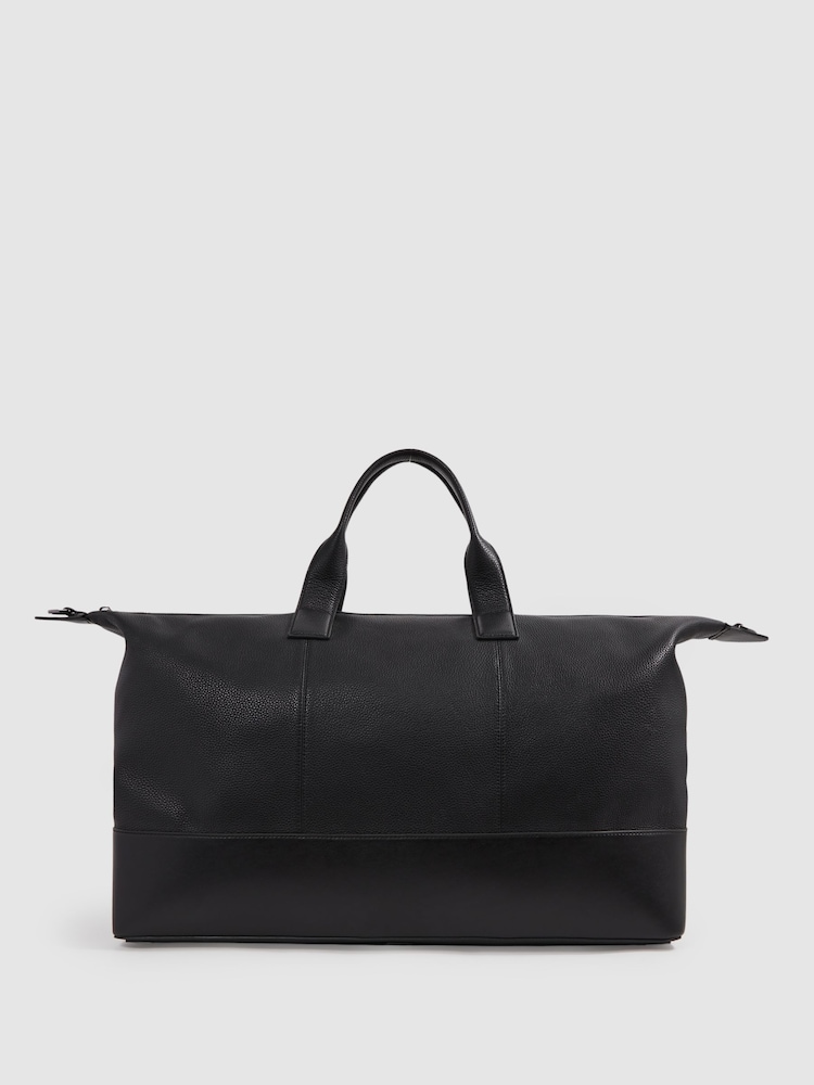Reiss Black Carter Leather Holdall - Image 1 of 5