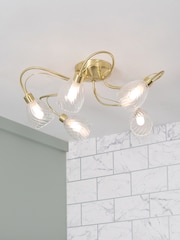 BHS Brass Veria Tangle Flush 5 Light Flush Ceiling Light - Image 1 of 1