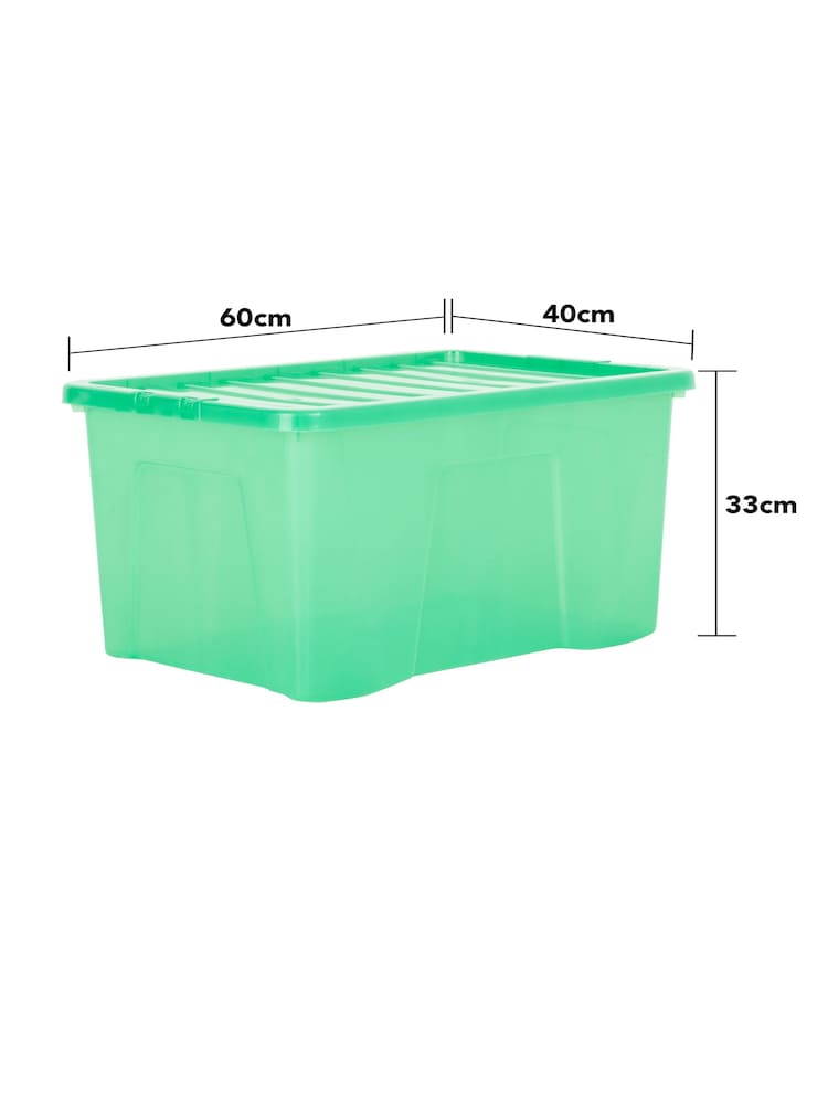 Wham Set of 3 Green Crystal Sparkle 60L Boxes and Lids - Image 6 of 6