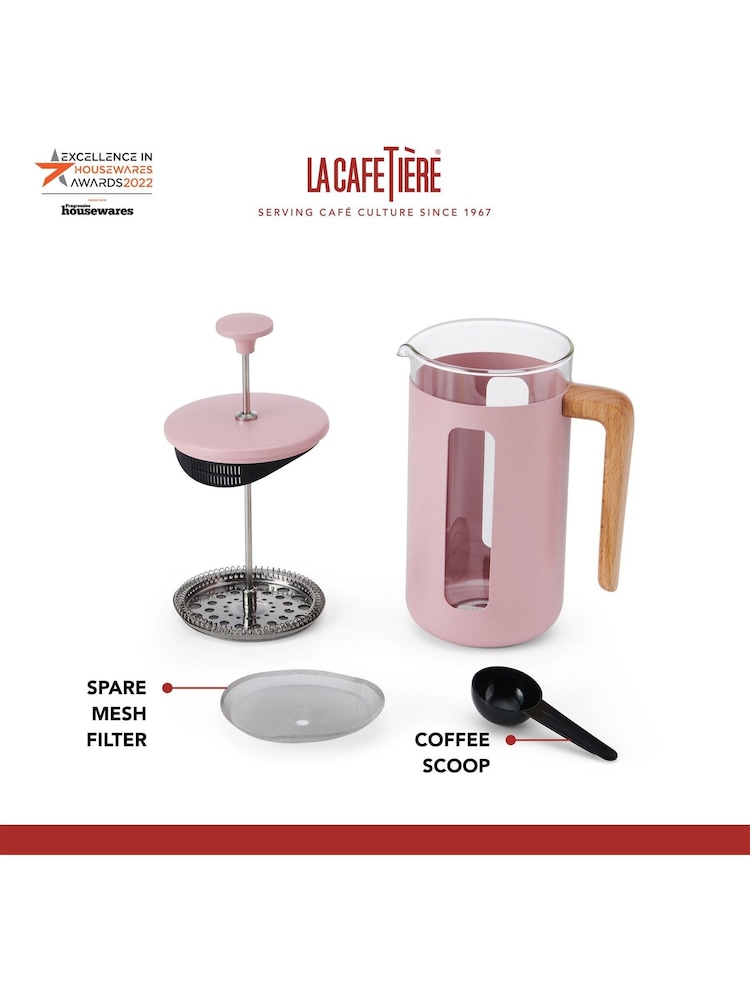 La Cafetiere Pink Pisa 3 Cup Glass Cafetiere - Image 2 of 2