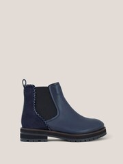 White Stuff Blue Esme Leather Chelsea Boots - Image 1 of 1