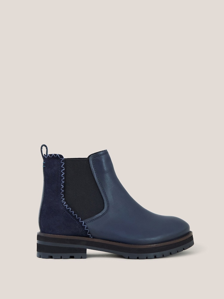 White Stuff Blue Esme Leather Chelsea Boots - Image 1 of 1 White Stuff Blue Esme Leather Chelsea Boots - Image 1 of 1