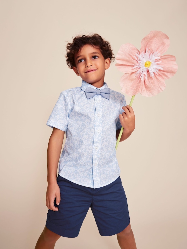 Komplet srajce in kratkih hlač Monsoon 100% Cotton Ditsy Smart - Slika 1 iz 4 Komplet srajce in kratkih hlač Monsoon 100% Cotton Ditsy Smart - Slika 1 iz 4