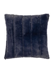 Riva Paoletti Navy Blue 45 x 45cm Empress Faux Fur Cushion - Image 2 of 6