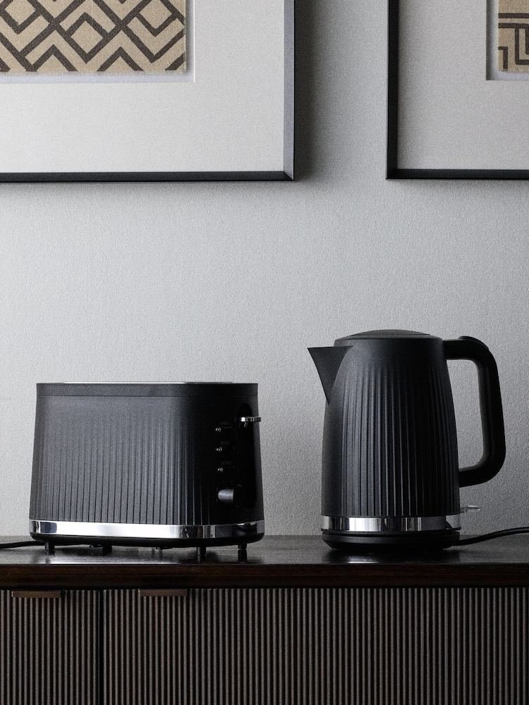 The Set Black Chrome Combined Set Kettle and 2 Slice Toaster - Image 1 of 1