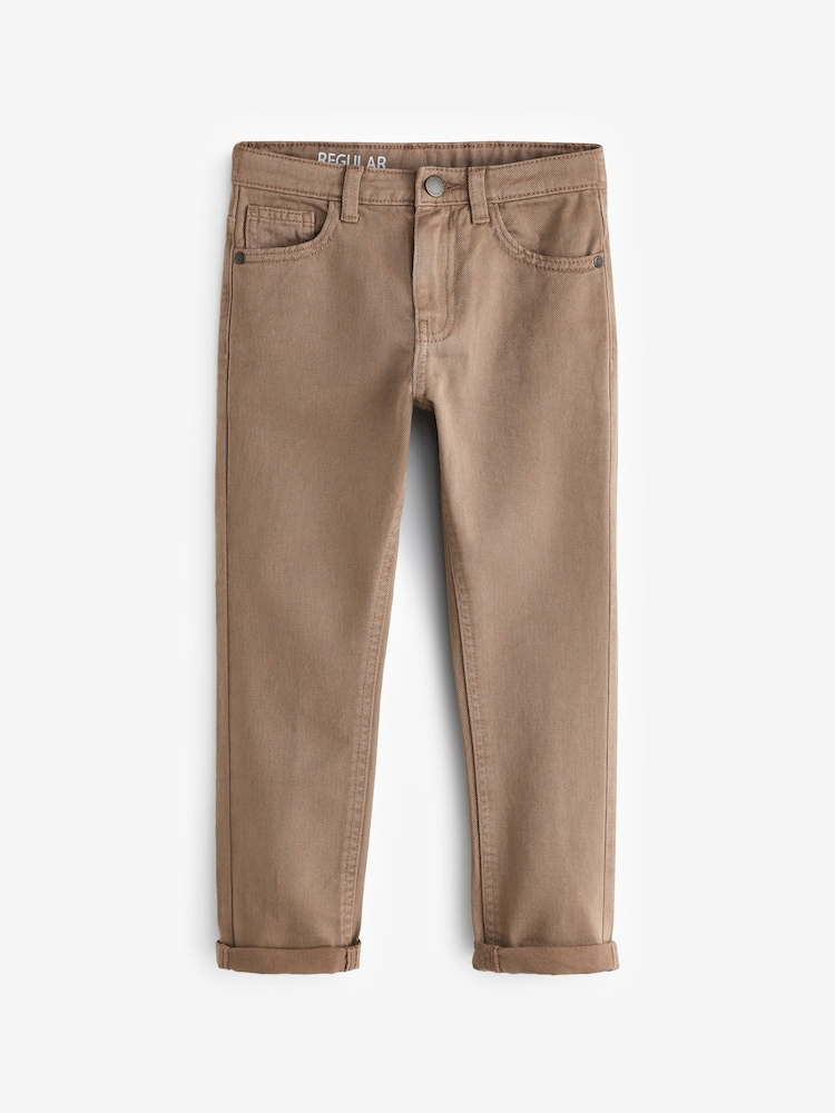 Brown Regular Fit Stretch Jeans (3-17yrs) - Image 1 of 3