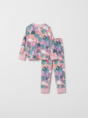 Polarn O. Pyret Pink Organic Cotton Print Pyjamas - Image 1 of 3