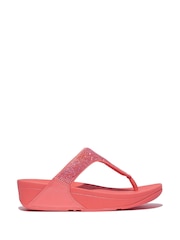 FitFlop Pink Lulu Crystal Embellished Toe Post Sandals - Image 1 of 4