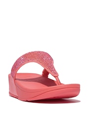 FitFlop Pink Lulu Crystal Embellished Toe Post Sandals - Image 2 of 4