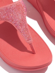 FitFlop Pink Lulu Crystal Embellished Toe Post Sandals - Image 4 of 4