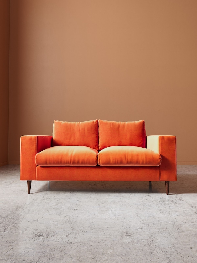Swoon Burnt Orange Evesham Easy Velvet 2 Seater Sofa - Image 1 of 4 Swoon Burnt Orange Evesham Easy Velvet 2 Seater Sofa - Image 1 of 4