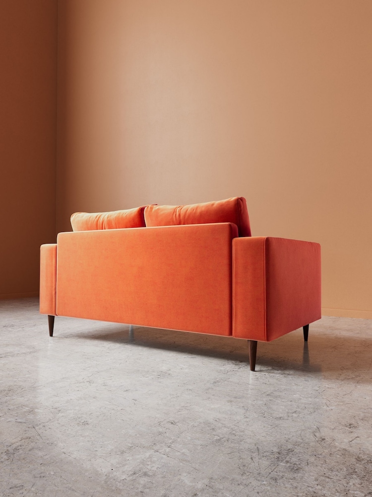Swoon Burnt Orange Evesham Easy Velvet 2 Seater Sofa - Image 4 of 4 Swoon Burnt Orange Evesham Easy Velvet 2 Seater Sofa - Image 4 of 4