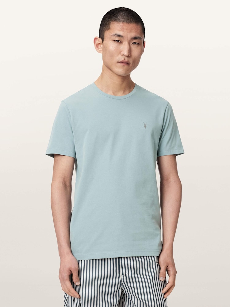 AllSaints Blue Brace Short Sleeve Crew Neck T-Shirt - Image 1 of 6