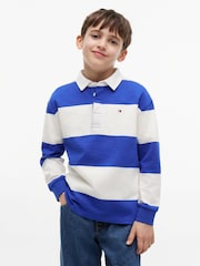 Tommy Hilfiger Blue Regular Fit Stripe Long Sleeve Polo Shirt - Image 1 of 5