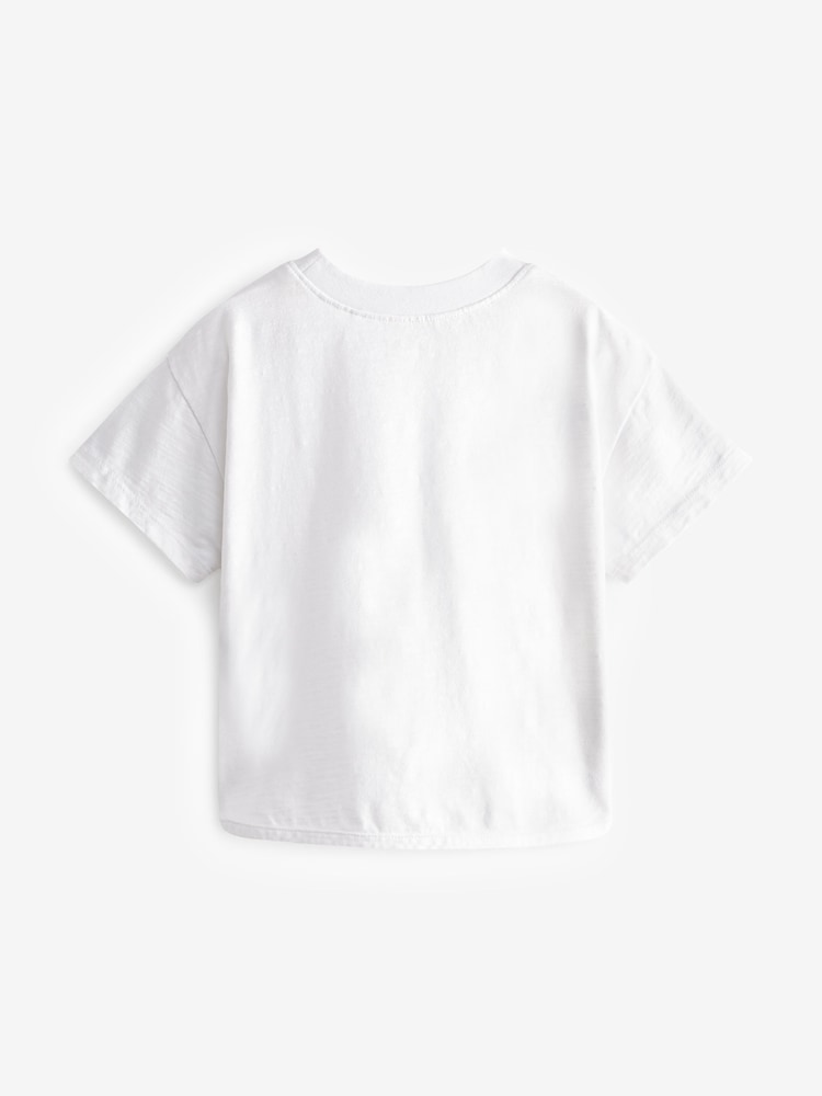 White 100% Cotton Short Sleeve Appliqué T-Shirt (3mths-7yrs) - Image 2 of 3