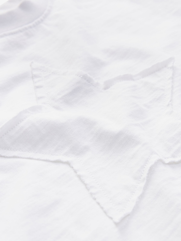 White 100% Cotton Short Sleeve Appliqué T-Shirt (3mths-7yrs) - Image 3 of 3