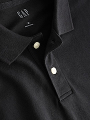 Gap Black Pique Logo 100% Cotton Short Sleeve Polo Shirt - Image 4 of 8