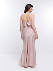 River Island Pink Bandeau Bridesmaid Dress - Image 2 of 5