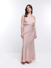 River Island Pink Bandeau Bridesmaid Dress - Image 3 of 5