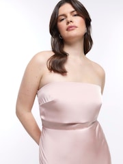 River Island Pink Bandeau Bridesmaid Dress - Image 4 of 5