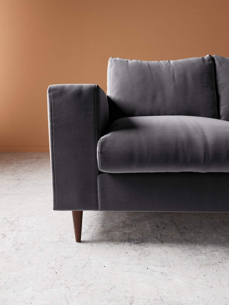 Swoon Granite Evesham Easy Velvet 2 Seater Sofa - Image 2 of 5 Swoon Granite Evesham Easy Velvet 2 Seater Sofa - Image 2 of 5